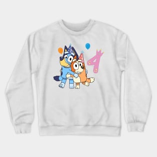 Bluey Happy 4 Years Birthday Crewneck Sweatshirt